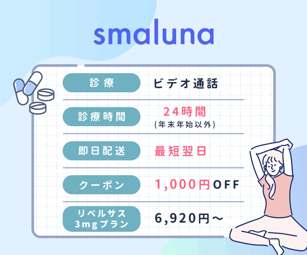 【スマルナ】はオンライン診療の実績豊富で1,000円OFFクーポンあり
